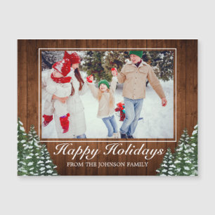 Snowy Wood & Forest Photo Happy Holidays Greeting