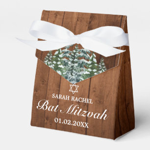 Snowy Wood & Forest Rural Pine Bar Bat Mitzvah Favour Box