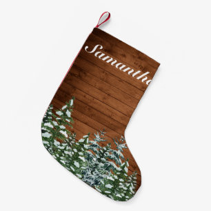 Snowy Wood & Forest Rural Pine Christmas Small Christmas Stocking