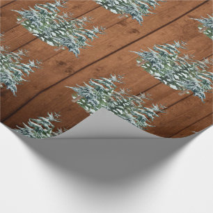 Snowy Wood & Forest Rural Pine Merry Christmas Wrapping Paper