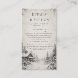 Snowy Woodland Artwork Rustic Enclosure Card