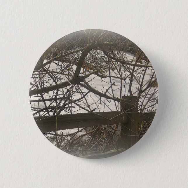 Snowy Woods 6 Cm Round Badge (Front)