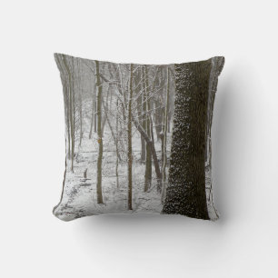 Snowy Woods Scene Cushion