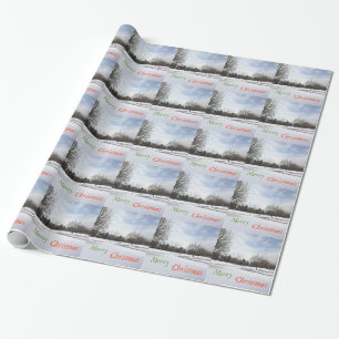 Snowy world white Christmas holiday Wrapping Paper