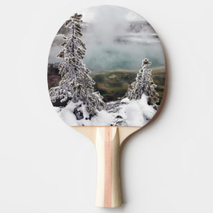 Snowy Yellowstone Ping Pong Paddle