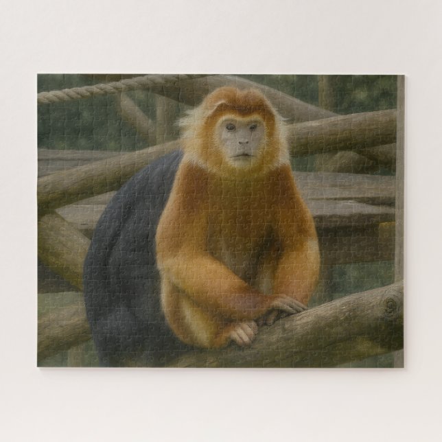 Snub-Nosed Monkey in Woodland Refuge Jigsaw Puzzle (Horizontal)