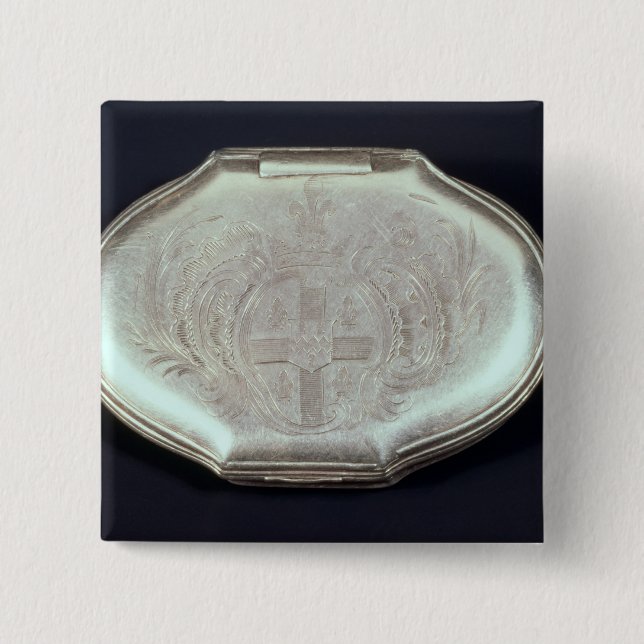 Snuff box embossed with a coat of arms, c.1820 15 cm square badge (Front)