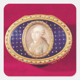 Snuffbox with a portrait miniature of Louis Square Sticker