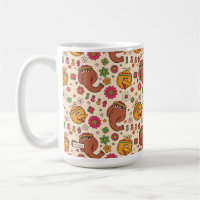 Snuffleupagus and Big Bird Groovy Flower Pattern