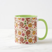 Snuffleupagus and Big Bird Groovy Flower Pattern