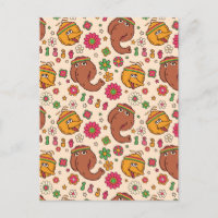 Snuffleupagus and Big Bird Groovy Flower Pattern