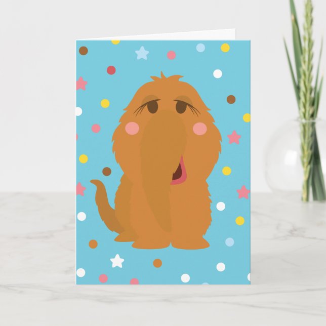 Snuffleupagus Blue Stars & Dots Pattern Card (Front)
