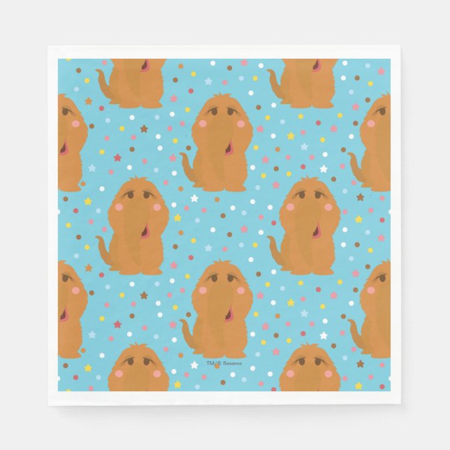 Snuffleupagus Blue Stars & Dots Pattern Napkin (Front)