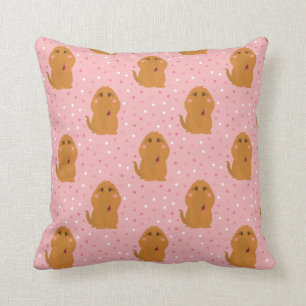 Snuffleupagus Pink Polka Dot Pattern Cushion