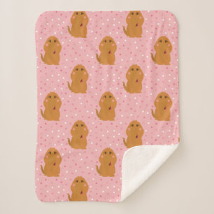 Snuffleupagus Pink Polka Dot Pattern Sherpa Blanket