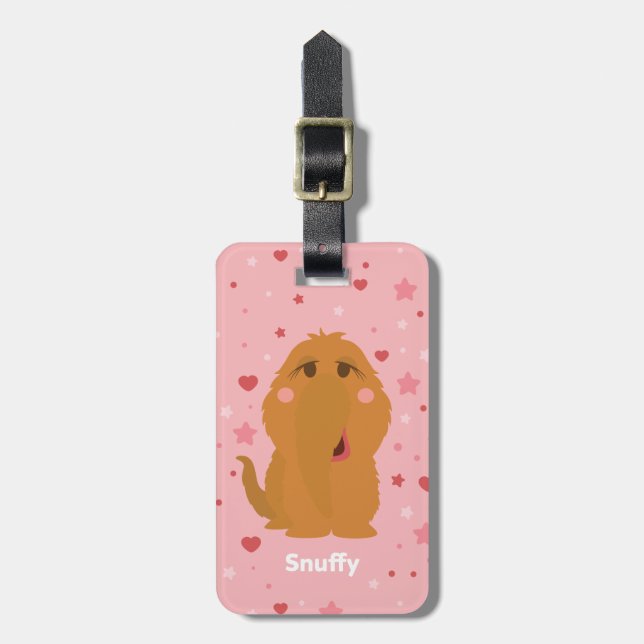 Snuffy Hearts & Stars Graphic Luggage Tag (Front Vertical)