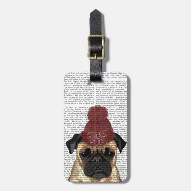 Snug Pug Luggage Tag (Front Vertical)