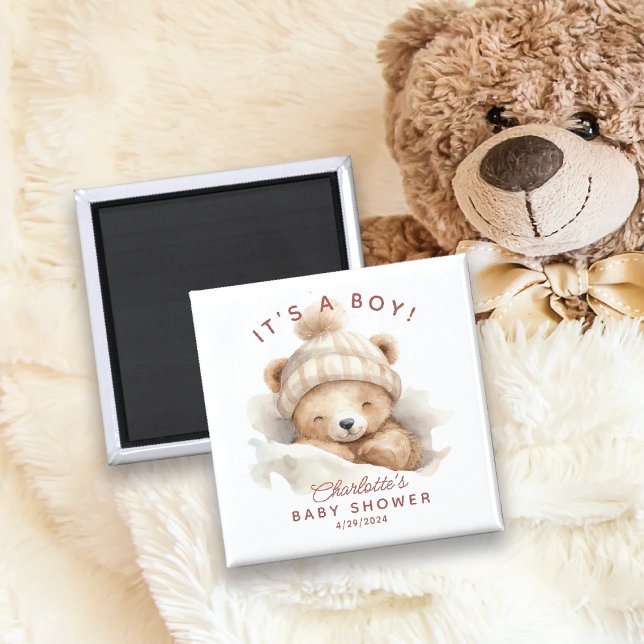 Snuggle Bear Baby Shower Favour Magnet (Creator Uploaded)