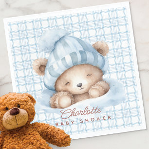 Snuggle Bear Baby Shower Napkin