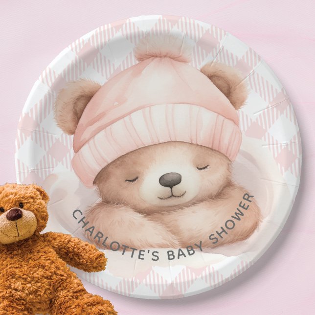 Snuggle Bear Baby Shower Paper Plates (Creator Uploaded)