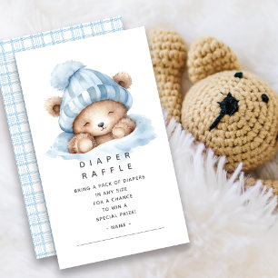 Snuggle Bear Diaper Raffle Ticket Enclosure Card