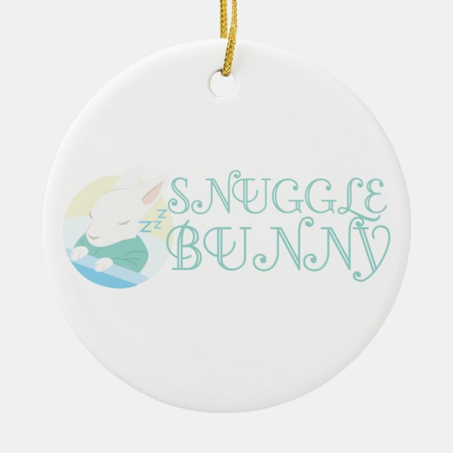 Snuggle Bunny Ceramic Ornament (Front)