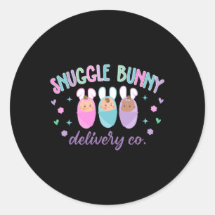 Snuggle Bunny Delivery Co Mother Baby Happy Easter Classic Round Sticker