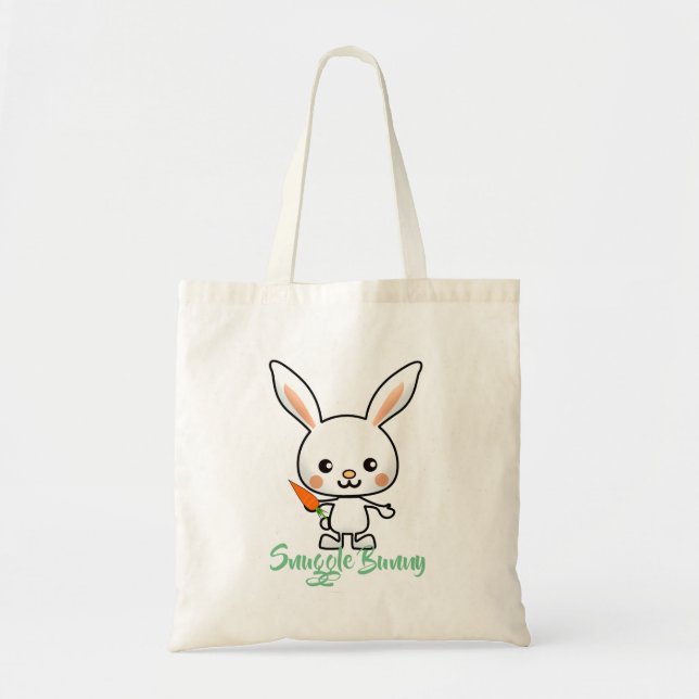 Snuggle Bunny Kawaii Custom Tote Bag (Front)