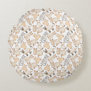 Snuggle Kitty Round Cushion