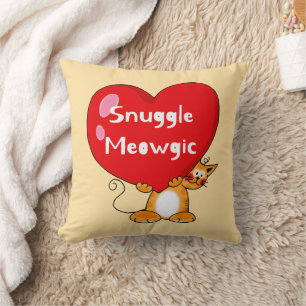 Snuggle Meowgic Funny Cat Pun Art Cushion
