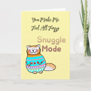 Snuggle Mode Cat Valentine Card
