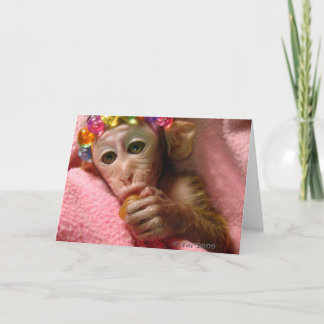 Snuggle Monkey Card