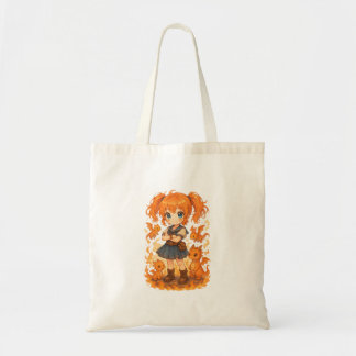 Snuggle Pup Kawaii dragon girl Tote Bag