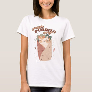 Snuggle Purrito Wrap Cute Cat T-Shirt
