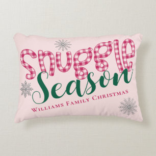 Snuggle Season Buffalo Plaid Winter Cosy Christmas Decorative Cushion