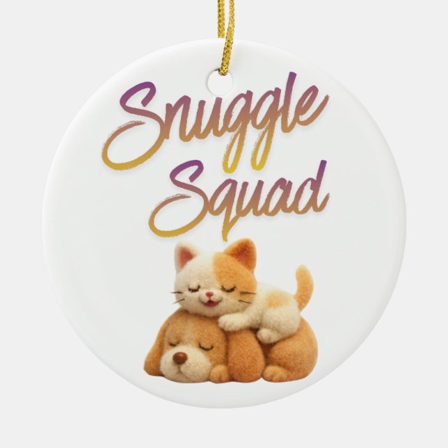 Snuggle Squad  Ceramic Ornament (Front)