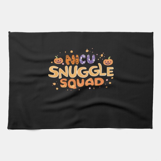 Snuggle Squad NICU Nurse Neonatal Nurse Halloween  Tea Towel (Horizontal)