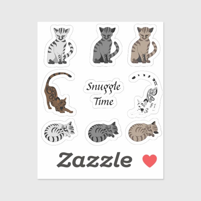 Snuggle Time Cute Kitten Cartoon Bundle Pack (Sheet)