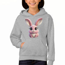 Snuggle Up: Adorable Pink Cartoon Rabbit Hoodie