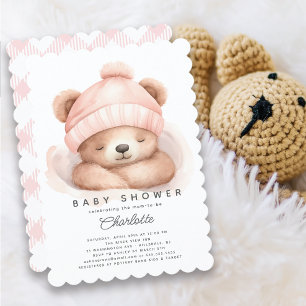 Snuggle Up Bear Baby Shower Invitation
