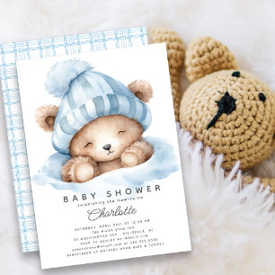 Snuggle Up Bear Baby Shower Invitation