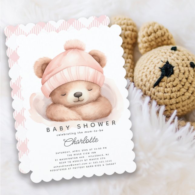Snuggle Up Bear Baby Shower Invitation (Creator Uploaded)