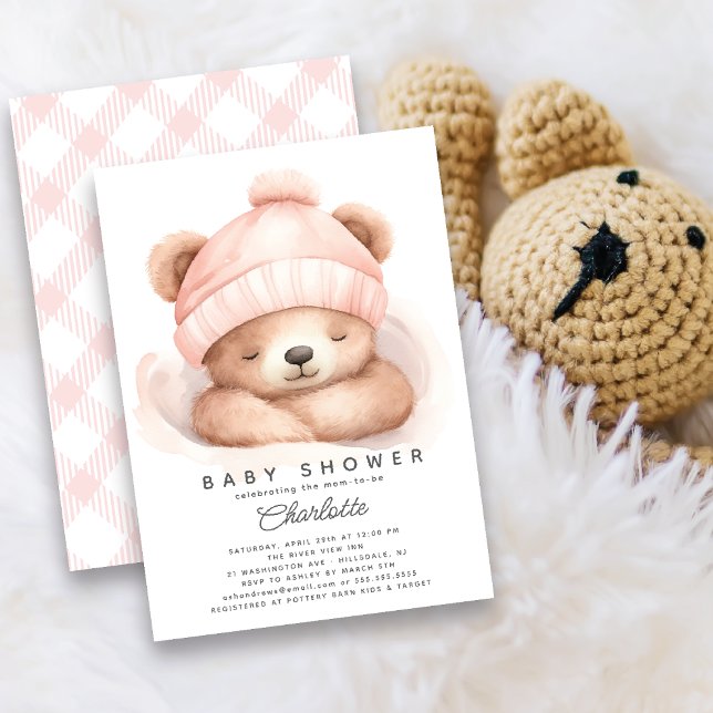 Snuggle Up Bear Baby Shower Invitation (Creator Uploaded)