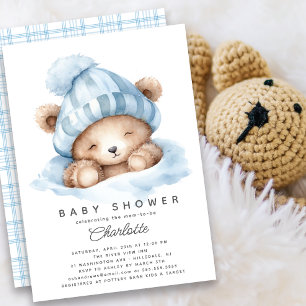 Snuggle Up Bear Baby Shower Invitation