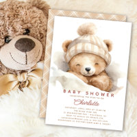 Snuggle Up Bear Baby Shower Invitation