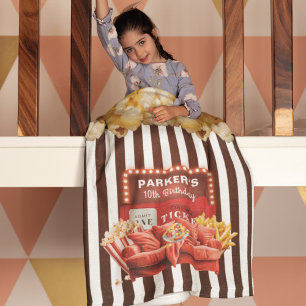 Snuggle Up in Style: Movie Night Cinema Birthday Fleece Blanket