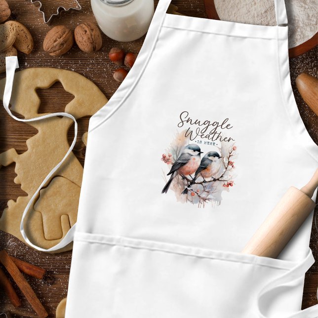 Snuggle Weather Is Here, Birds on Branch Christmas Standard Apron (Creator Uploaded)