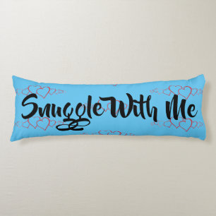 Snuggle With Me Red Hearts Blue Body Cushion