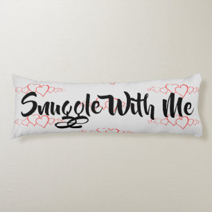 Snuggle With Me Red Hearts Grey Body Cushion