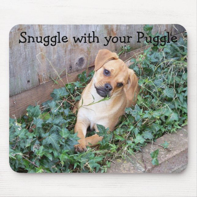 Snuggle with your Puggle Mouse Pad (Front)